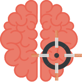 Brain with target on it